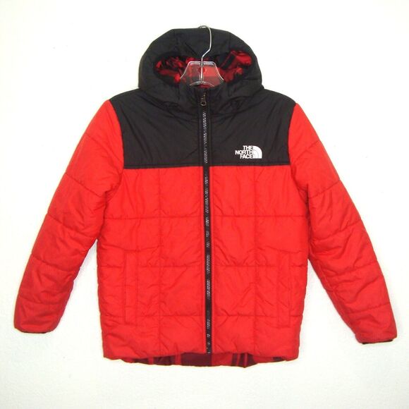 The North Face Boys Reversible Quilted Hooded Jacket Size M 10-12